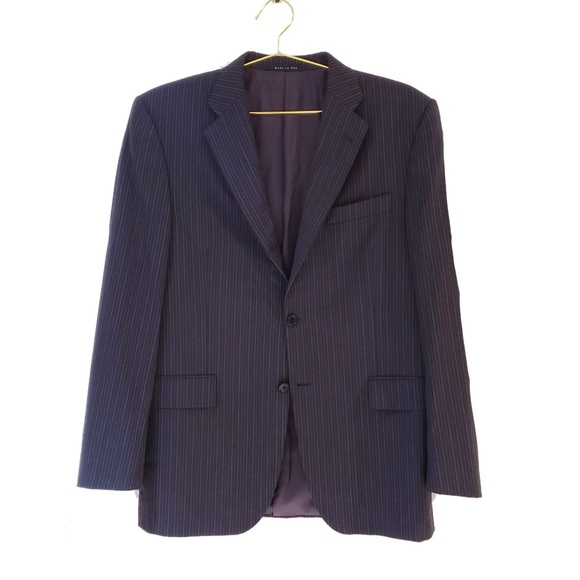 Burberry Pinstripe Single Breasted 2 Button Blazer
